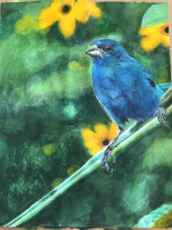 Blue Bird - Acrylic - painting